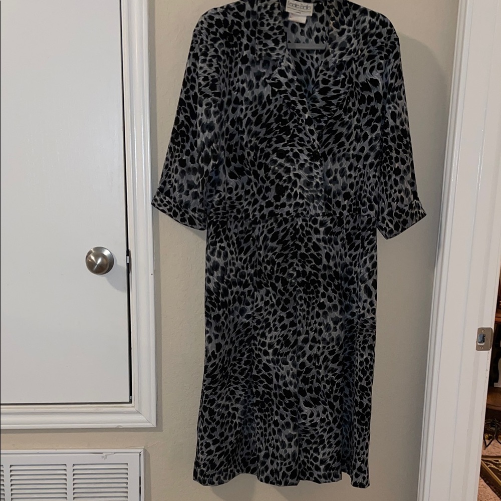 Vintage Black and Gray Animal Print Dress